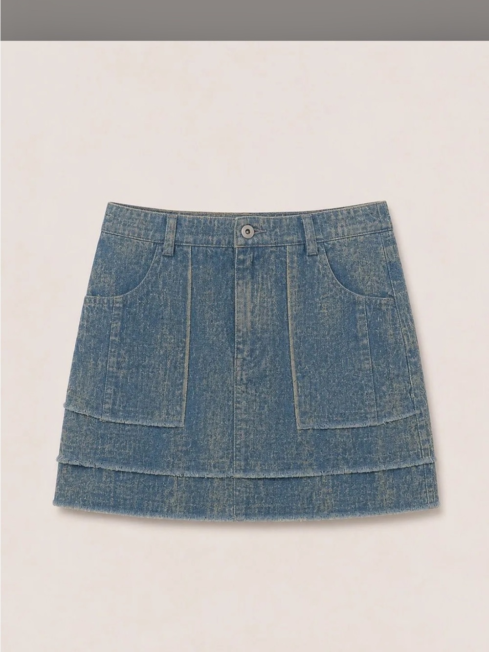 Very J Blue Tiered Denim Mini Skirt